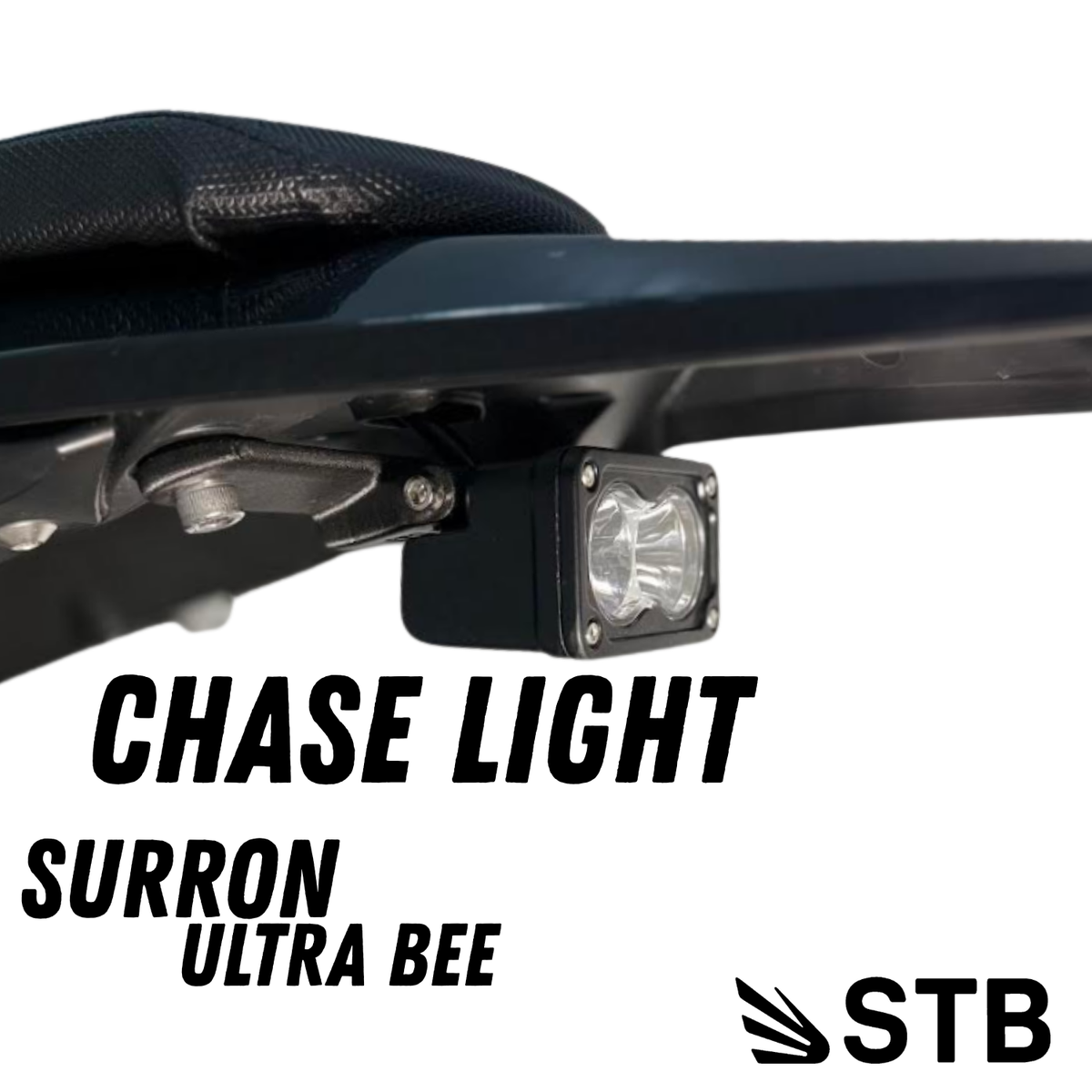 Blinding Ultra Bee chase light installed under the rear subframe