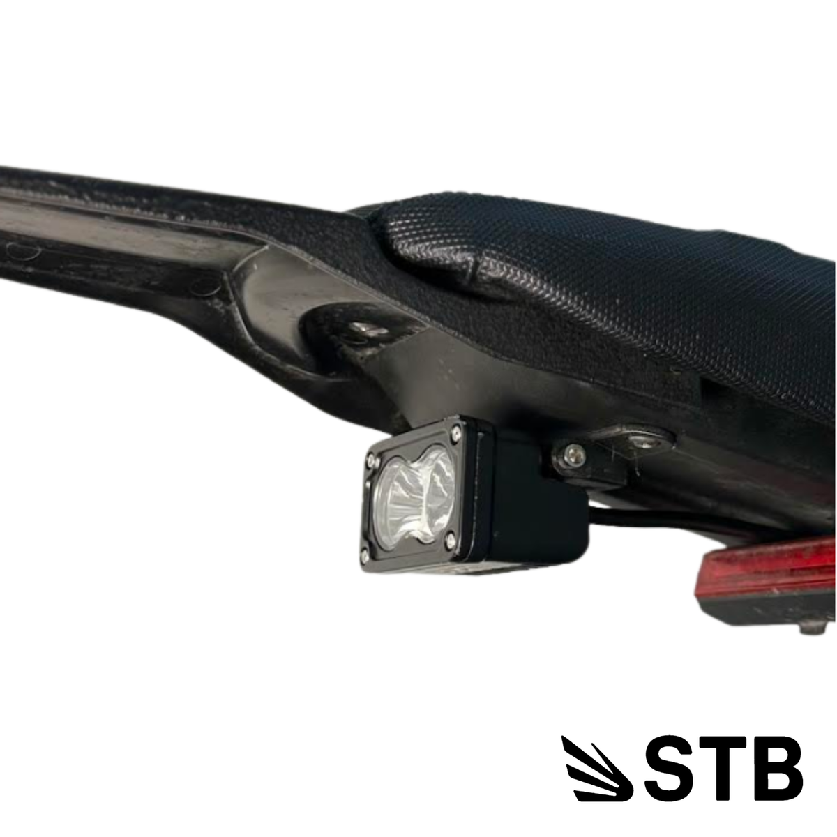 E-bike rear light installed on an E-Ride Pro with custom chase light bracket