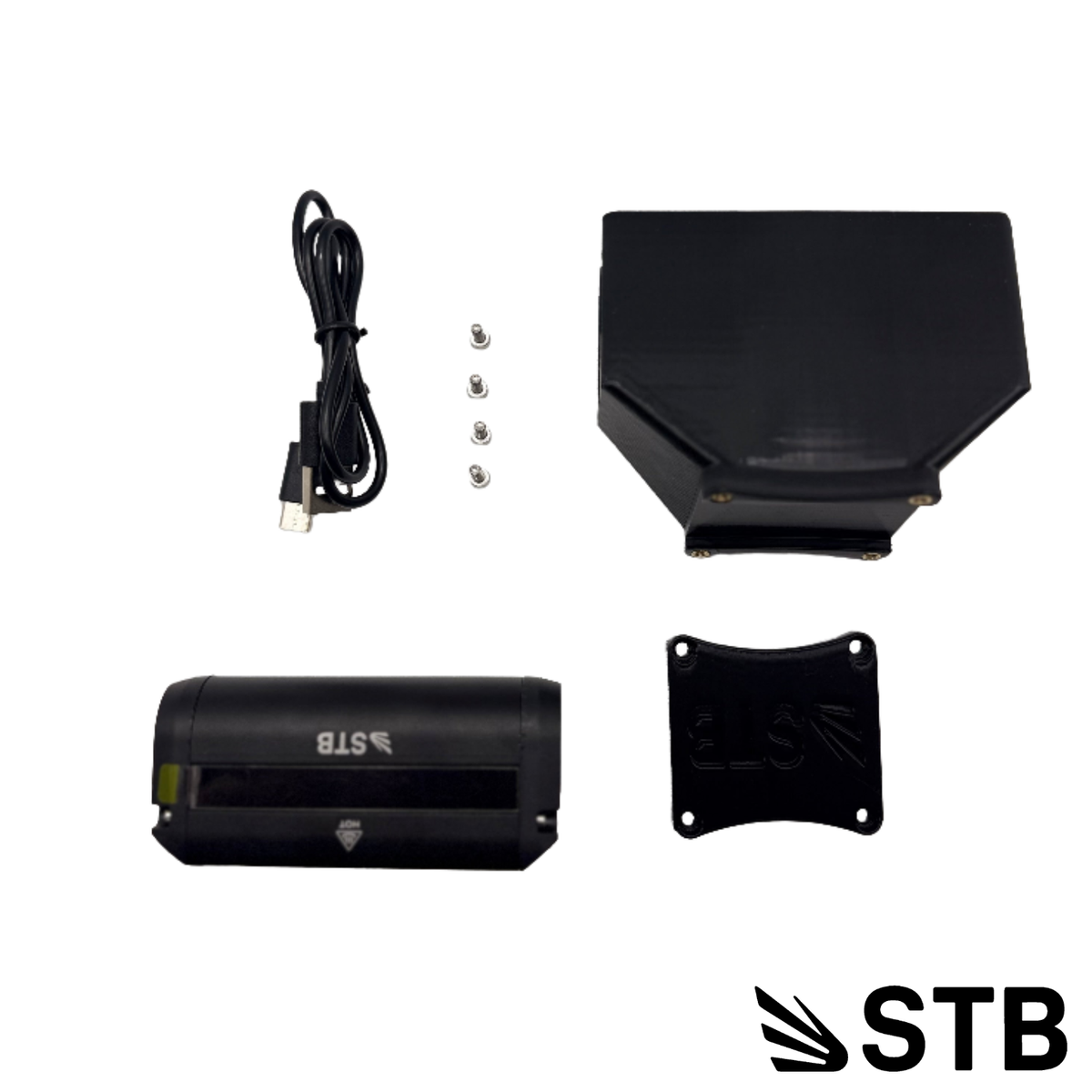 Sur-Ron LBX Wheelie Light V2 components with rechargeable light and mount